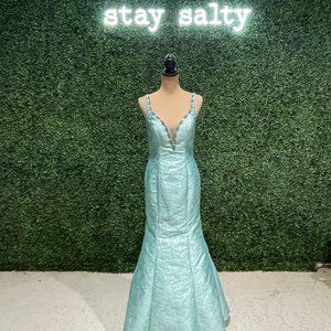 Camille La Vie Aqua / Teal Mermaid Prom Dress